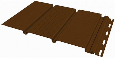 Софит FineBer с перфорацией 1-ой доски 3,0*0,3 Могано фото Центр Металлокровли