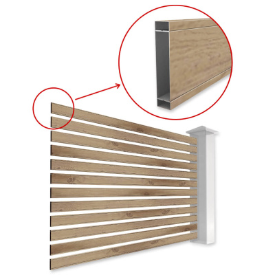 Металлопланкен для забора ранчо под дерево Светлый Дуб 3D двусторонний Принтек на секции