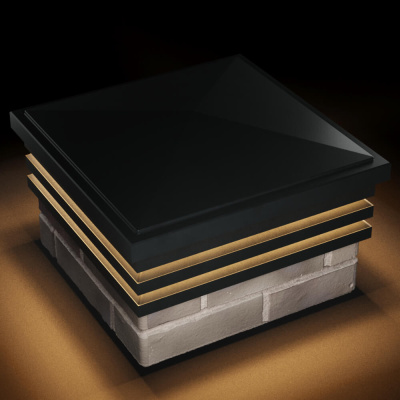 Колпак Бона на 1.5 кирпича Черный с подсветкой в комплекте 2