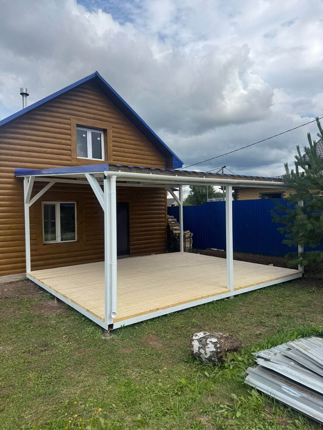 Металлосайдинг Блок-Хаус Кедр Темный SteelArt