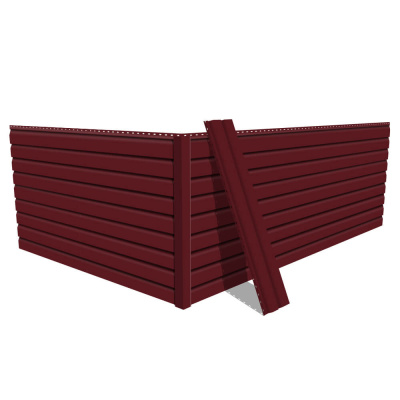 Фото сайдинга металлического (металлосайдинга) Корабельная доска RAL3005 Красное вино для фасада дома